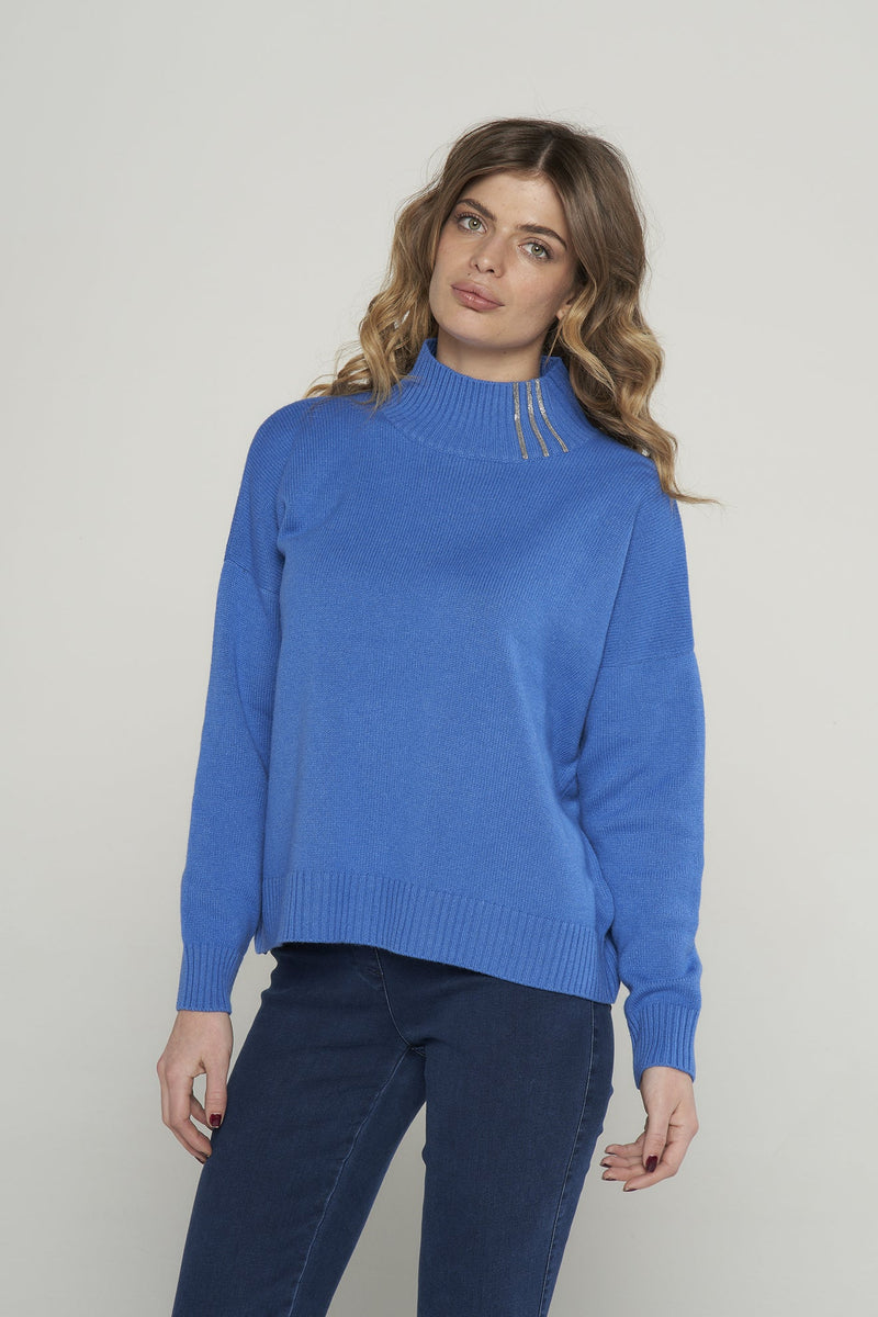 Maglia Collo Morbido in Lana Merino - VINO