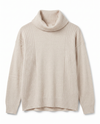 Maglia collo anello in filato di lana merinos, cashmere e lurex