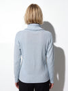 Maglia collo anello in filato di lana merinos, cashmere e lurex