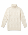 Maglia a trecce lunga in filato di lana e cashmere