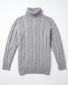 Maglia a trecce lunga in filato di lana e cashmere
