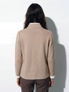 Blazer double bicolore in filato di lana merinos e cashmere