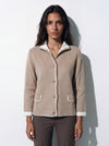 Blazer double bicolore in filato di lana merinos e cashmere