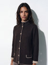 Blazer double bicolore in filato di lana merinos e cashmere