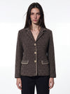 Blazer punto tramato in filato di lana e cashmere
