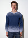 Maglia girocollo jaquard effetto sfumato in filato di lana e cashmere