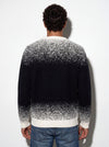 Maglia girocollo jaquard effetto sfumato in filato di lana e cashmere