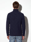 Maglia dolcevita a trecce in filato di lana e cashmere