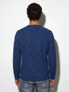Maglia girocollo a trecce in filato di lana e cashmere