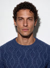 Maglia girocollo a trecce in filato di lana e cashmere