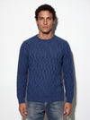 Maglia girocollo a trecce in filato di lana e cashmere