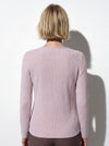 Maglia costa inglese in filato di lana merinos, cashmere e lurex