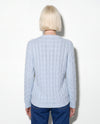 Maglia a trecce in cashmere, seta e lana merinos.