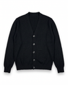 Giacca scollo a V sottile in filato di lana e cashmere