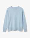 Maglia barchetta sottile con spacchi in filato di lana merinos e cashmere