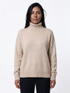 Maglia collo anello con spacchi in filato di cashmere e lana.