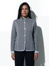 Blazer double bicolore in filato di lana merinos e cashmere