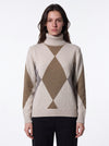 Maglia intarsio rombi in filato di lana e cashmere