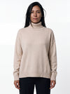Maglia collo anello con nervature in filato di lana e cashmere