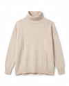 Maglia collo anello con nervature in filato di lana e cashmere