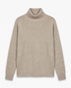 Maglia collo anello con nervature in filato di lana e cashmere