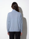 Maglia collo anello con nervature in filato di lana e cashmere