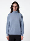 Maglia collo anello con nervature in filato di lana e cashmere