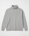 Maglia collo anello con nervature in filato di lana e cashmere