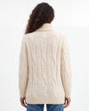 Maglia a trecce lunga in filato di lana e cashmere