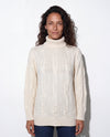 Maglia a trecce lunga in filato di lana e cashmere