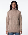 Maglia a trecce lunga in filato di lana e cashmere