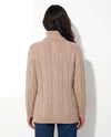 Maglia a trecce lunga in filato di lana e cashmere