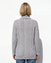 Maglia a trecce lunga in filato di lana e cashmere