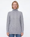 Maglia a trecce lunga in filato di lana e cashmere