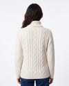 Maglia dolcevita a trecce in filato di lana e cashmere