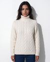 Maglia dolcevita a trecce in filato di lana e cashmere