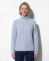 Maglia dolcevita a trecce in filato di lana e cashmere