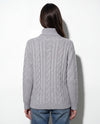 Maglia dolcevita a trecce in filato di lana e cashmere