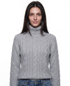 Maglia dolcevita a trecce in filato di lana e cashmere