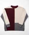 Maglia intarsio a trecce e coste