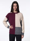 Maglia intarsio a trecce e coste