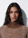 Maglia dolcevita tramata in filato di lana e cashmere
