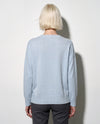 Maglia barchetta sottile con spacchi in filato di lana merinos e cashmere
