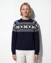 Maglia intarsio bicolore in filato di lana e cashmere