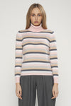 Dolcevita a righe multicolor in filato di lana e cashmere