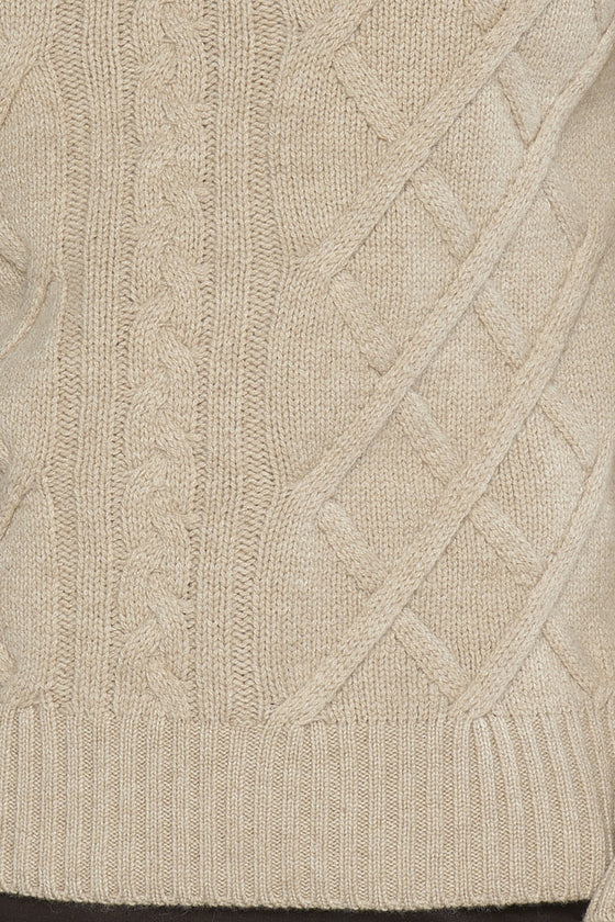 Maglia lavorata in lana, cashmere e seta.