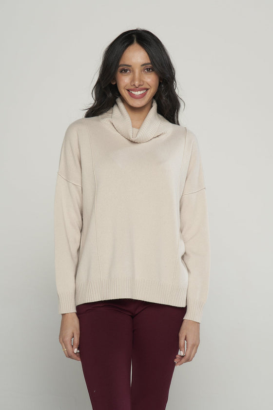 Maglia rasata in lana, cashmere e seta.